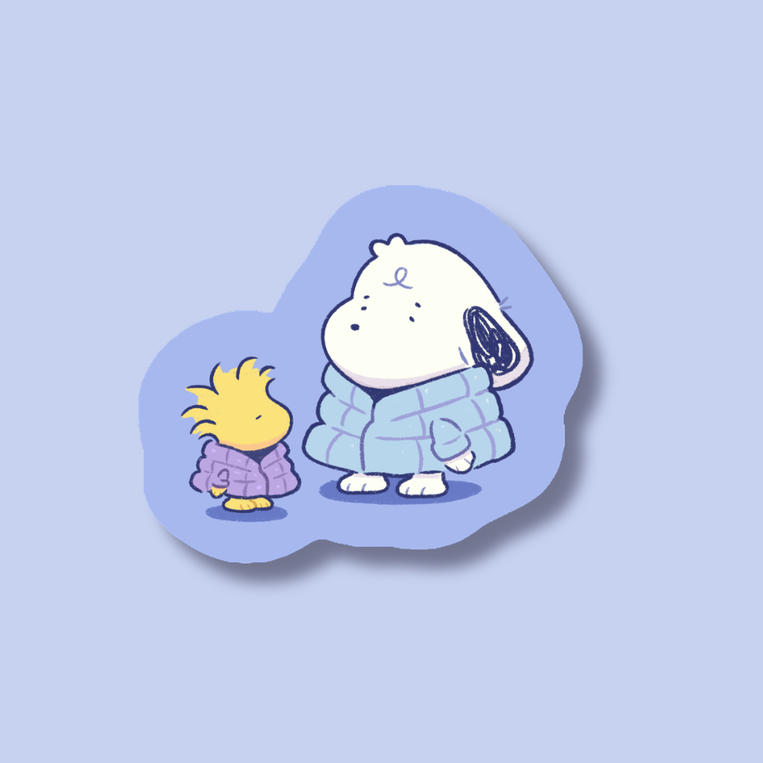 Snoopy & Woodstock Rainy Day Sticker