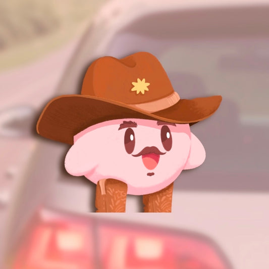 Oopsie Kirby Vaquero Car Decal