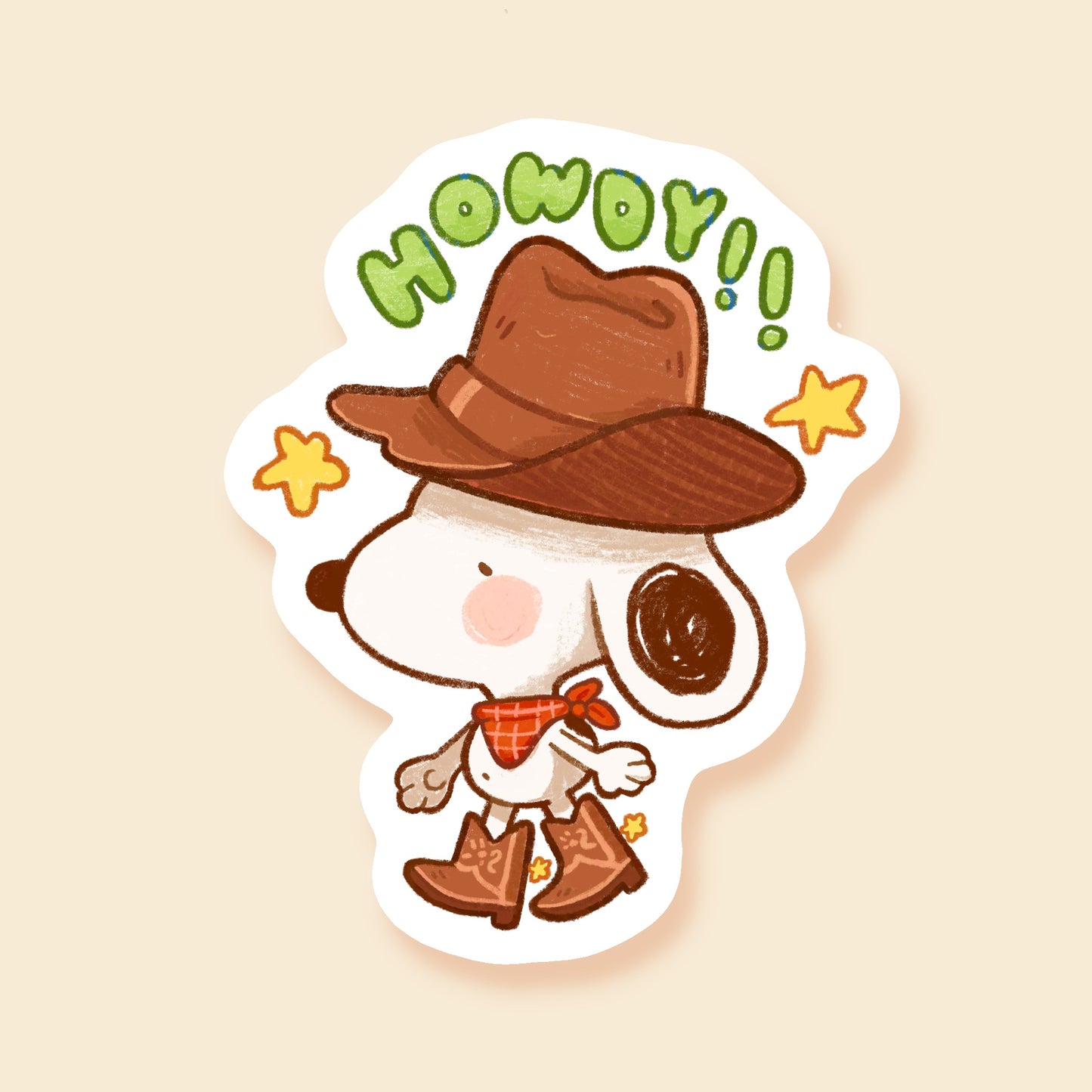 Vaquero Snoopy Sticker