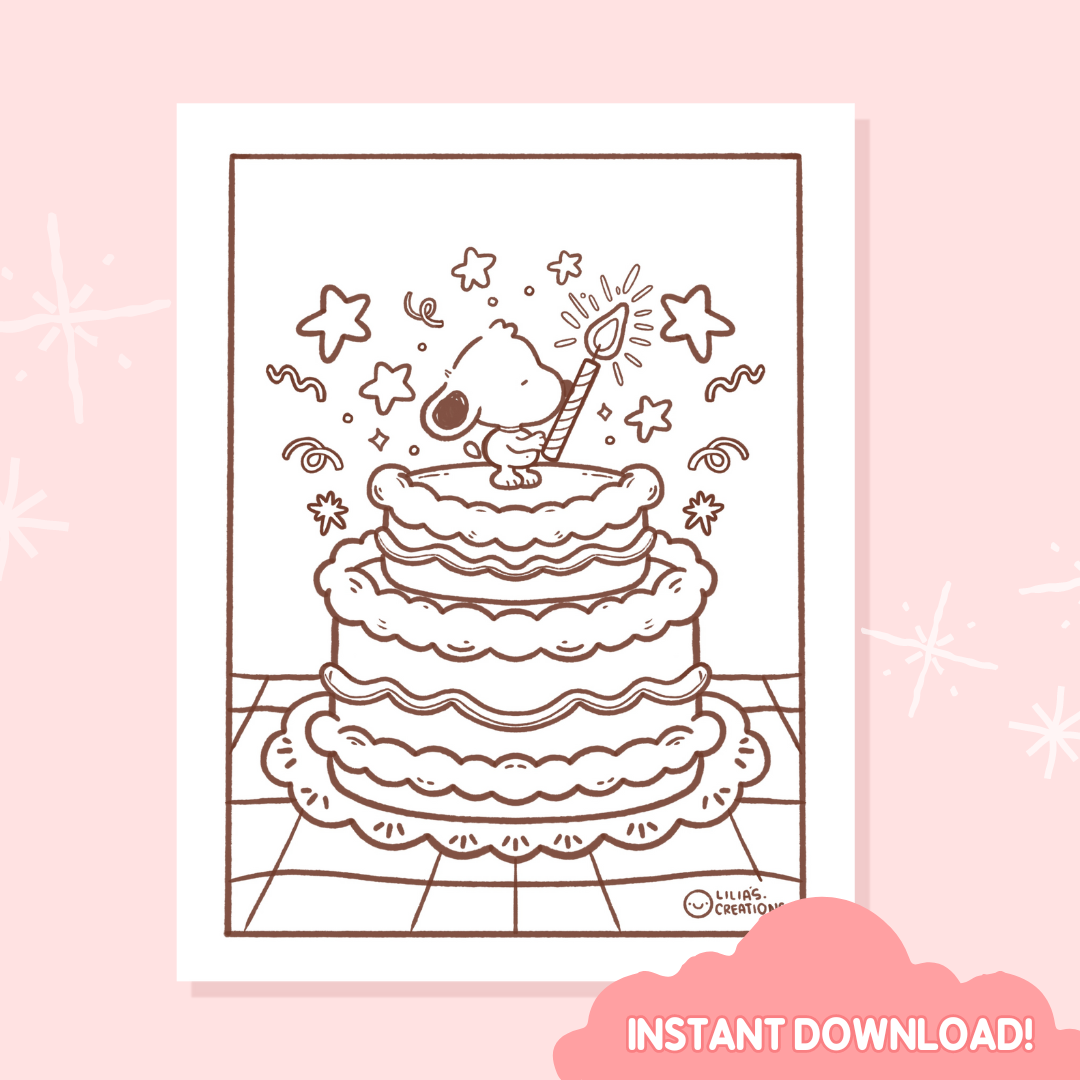 Printable Snoopy Birthday Coloring Sheet