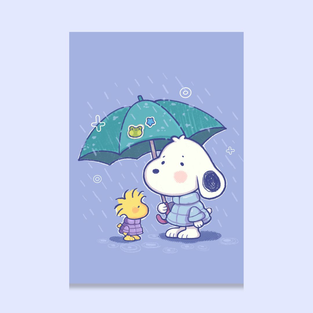 Snoopy Rainy Day Art Print