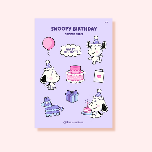 Snoopy Happy Birthday Sticker Sheet